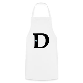 point d Lettre initiale - Tablier de cuisine - blanc - Devant - AI Model Male 185 dark (185cm)