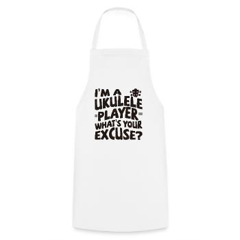 I'm a Ukulele player, what's your excuse? - Kochschürze - Weiß - Vorne - AI Model Male 185 dark (185cm)