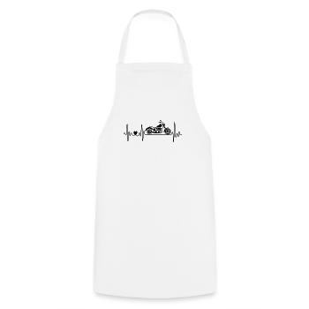 Chopper heartbeat with heart - Motard Motard - Tablier de cuisine - blanc - Devant - AI Model Male 185 dark (185cm)