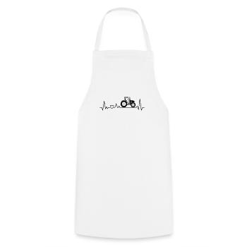 Tractor Tractor Heartbeat Farmer Farmer ECG - Cooking Apron - white - Front - AI Model Male 185 dark (185cm)