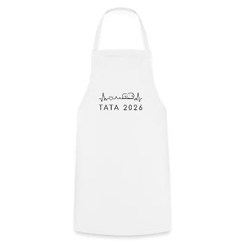 Future Tata 2026 Battement Cœur Annonce Grossesse - Tablier de cuisine - blanc - Devant - AI Model Male 185 dark (185cm)
