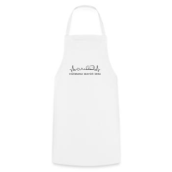 Future Big Sister 2026 Fréquence cardiaque Grossesse - Tablier de cuisine - blanc - Devant - AI Model Male 185 dark (185cm)