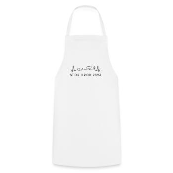 I'm going to be a big brother 2026 Heartbeat Swedish - Cooking Apron - white - Front - AI Model Male 185 dark (185cm)