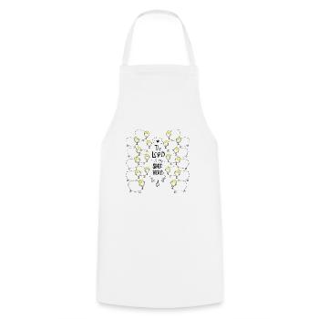 Le Seigneur est mon berger chrétien religieux - Tablier de cuisine - blanc - Devant - AI Model Male 185 dark (185cm)