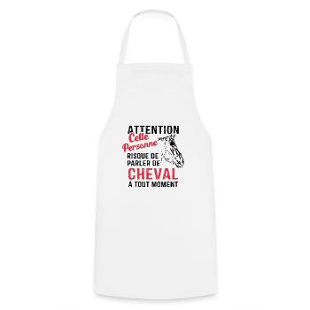 Cette Personne Risque Parler De Cheval Tout Moment - Tablier de cuisine - blanc - Devant - AI Model Male 185 dark (185cm)