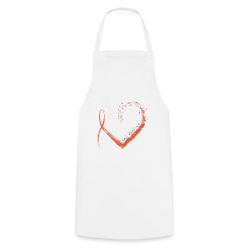 Ribbon Heart Multiple Sclerosis Awareness - Cooking Apron - white - Front - AI Model Male 185 dark (185cm)