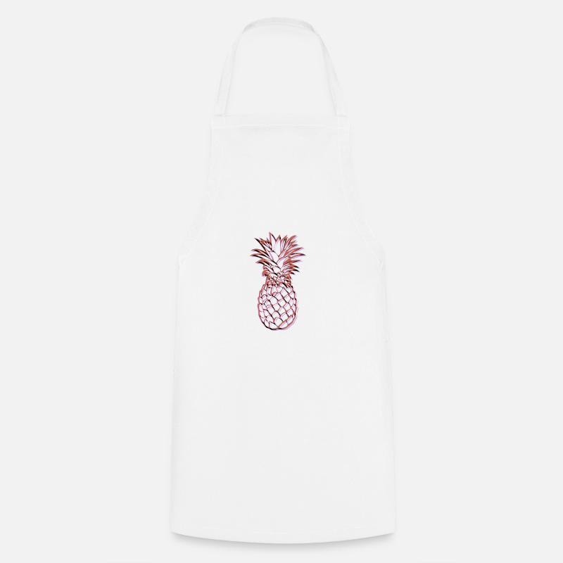 Red Pineapple - Cooking Apron - white