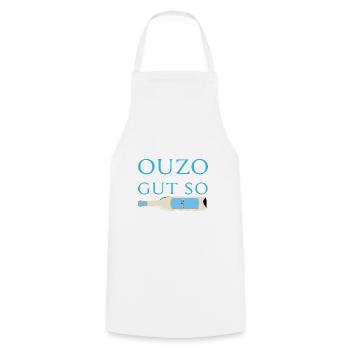 Jeden tag ein OUZO und das ist gut so Geschenk - Kochschürze - Weiß - Vorne - AI Model Male 185 dark (185cm)