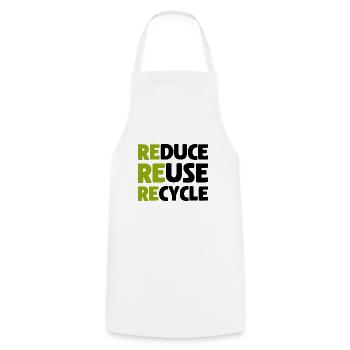 Reduce Reuse Recycle - Earth Day - Cooking Apron - white - Front - AI Model Male 185 dark (185cm)
