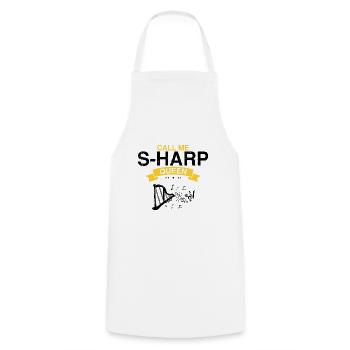 Harp design for harpist and harp player - Cooking Apron - white - Front - AI Model Male 185 dark (185cm)