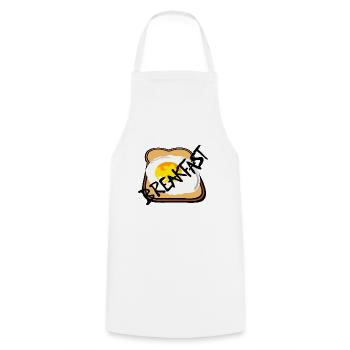 Breakfast Love Toast with Fried Egg - Cooking Apron - white - Front - AI Model Male 185 dark (185cm)