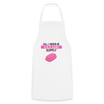 Conception de fabrication de savon pour les conceptions de fabricants de savon - Tablier de cuisine - blanc - Devant - AI Model Male 185 dark (185cm)