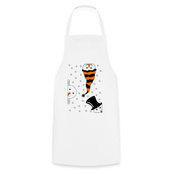 Bonhommes de neige curieux - Tablier de cuisine - blanc - Devant - AI Model Male 185 dark (185cm)
