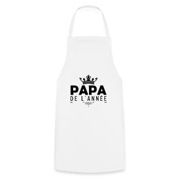 cadeau pour papa Fête des pères, Papa de l’année - Tablier de cuisine - blanc - Devant - AI Model Male 185 dark (185cm)