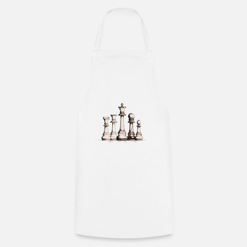 Échecs - Tablier de cuisine - blanc