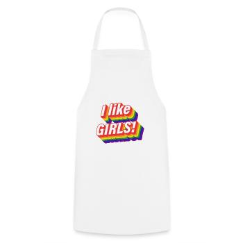 Lesbian LGBT homosexuality girl - Cooking Apron - white - Front - AI Model Male 185 dark (185cm)