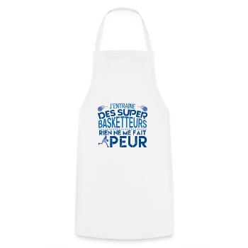 Basketball coach Cadeau coach Basketball ! - Tablier de cuisine - blanc - Devant - AI Model Male 185 dark (185cm)