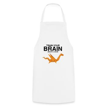 Conception d'origami japonais et origami kirigami - Tablier de cuisine - blanc - Devant - AI Model Male 185 dark (185cm)