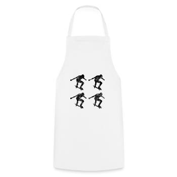 Skateboarder Skateboard Skater Skate Skateing - Cooking Apron - white - Front - AI Model Male 185 dark (185cm)