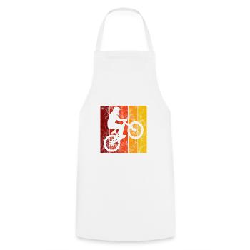 Cadeau rétro de vélo de vélo BMX Vélo Motocross - Tablier de cuisine - blanc - Devant - AI Model Male 185 dark (185cm)