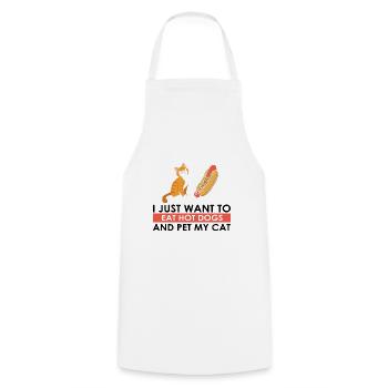 Hot Dog et chats Love Cat Lovers Cadeau - Tablier de cuisine - blanc - Devant - AI Model Male 185 dark (185cm)