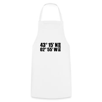 Bilbao coordinates - Cooking Apron - white - Front - AI Model Male 185 dark (185cm)