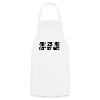 Madrid Coordinates - Cooking Apron - white - Front - AI Model Male 185 dark (185cm)