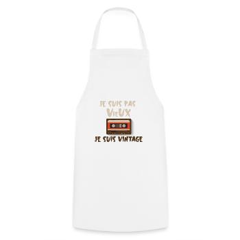 j'suis pas vieux vintage - Tablier de cuisine - blanc - Devant - AI Model Male 185 dark (185cm)
