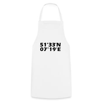 Coordonnées castrop-Rauxel - Tablier de cuisine - blanc - Devant - AI Model Male 185 dark (185cm)