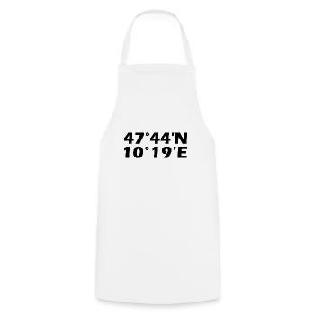 Kempten (Allgäu) coordinates - Cooking Apron - white - Front - AI Model Male 185 dark (185cm)