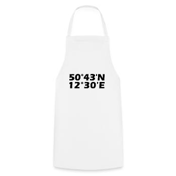 Zwickau coordinates - Cooking Apron - white - Front - AI Model Male 185 dark (185cm)