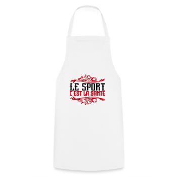 Sport | Le sport c est la Santé - Tablier de cuisine - blanc - Devant - AI Model Male 185 dark (185cm)