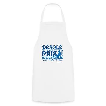 Cadeau Mari Copain Le meilleur copain du monde !! - Tablier de cuisine - blanc - Devant - AI Model Male 185 dark (185cm)