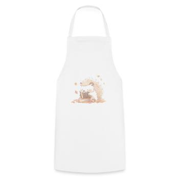 Hedgehog lit des livres - Tablier de cuisine - blanc - Devant - AI Model Male 185 dark (185cm)