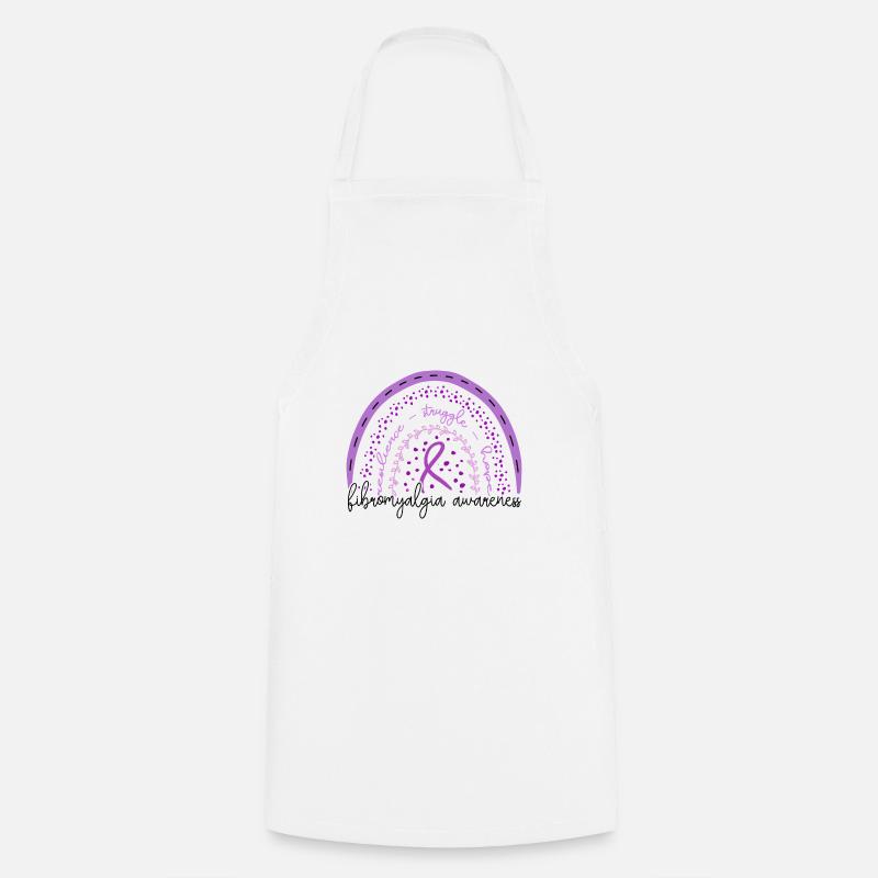 Rainbow Fibromyalgia Awareness - Cooking Apron - white