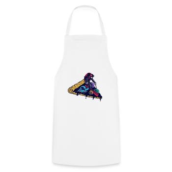 Skiing on a pizza - Cooking Apron - white - Front - AI Model Male 185 dark (185cm)