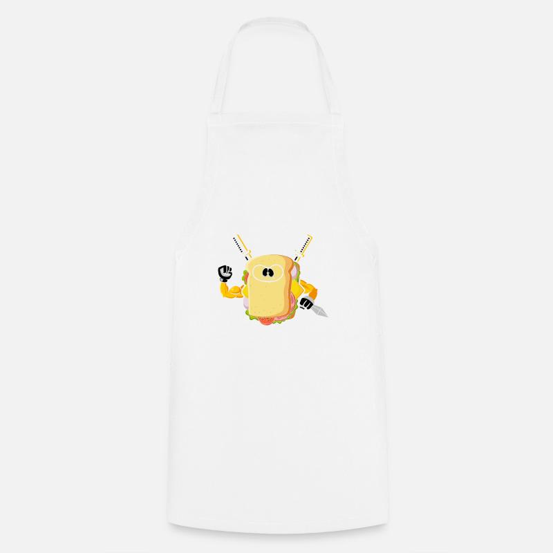 Sandwich Ninja Karate Warrior Japan Gift - Cooking Apron - white