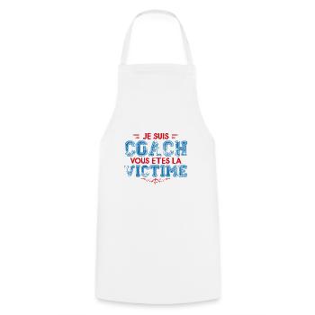 Coach Sportif humour coach sportif Entraineur !! - Tablier de cuisine - blanc - Devant - AI Model Male 185 dark (185cm)