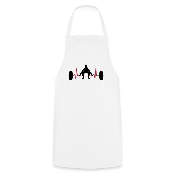 Weightlifting Woman & Heartbeat - Tablier de cuisine - blanc - Devant - AI Model Male 185 dark (185cm)