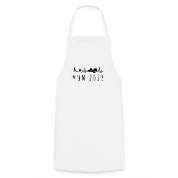 Battement de cœur maman 2023 pour future maman - Tablier de cuisine - blanc - Devant - AI Model Male 185 dark (185cm)