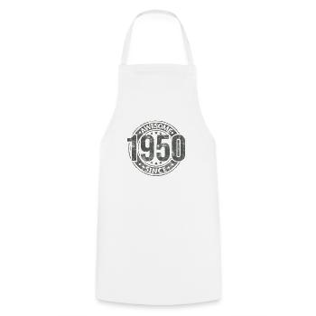Génial depuis l’anniversaire rétro vintage des années 1950 - Tablier de cuisine - blanc - Devant - AI Model Male 185 dark (185cm)