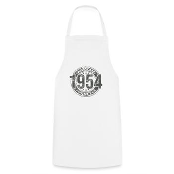 Génial depuis l’anniversaire rétro vintage 1954 - Tablier de cuisine - blanc - Devant - AI Model Male 185 dark (185cm)