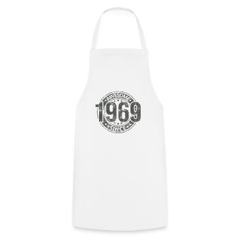 Génial depuis l’anniversaire rétro vintage 1969 - Tablier de cuisine - blanc - Devant - AI Model Male 185 dark (185cm)