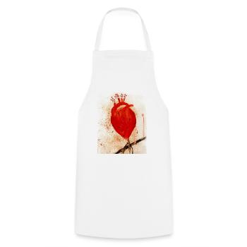 Blooming Passion - Cooking Apron - white - Front - AI Model Male 185 dark (185cm)