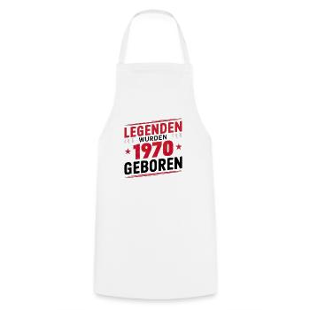 Legends were born in 1970 - Cooking Apron - white - Front - AI Model Male 185 dark (185cm)