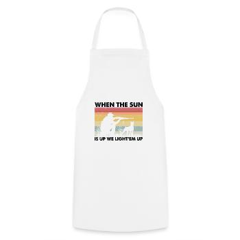 Funny Duck Hunting Design Hunter Hunting Duck Design - Cooking Apron - white - Front - AI Model Male 185 dark (185cm)