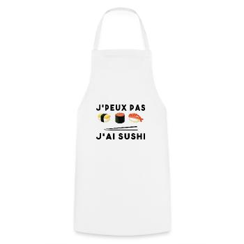 Je Peux Pas J ai Sushi - Tablier de cuisine - blanc - Devant - AI Model Male 185 dark (185cm)