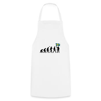 Suède - Evolution - Drapeau - Nation - Tablier de cuisine - blanc - Devant - AI Model Male 185 dark (185cm)
