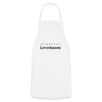 Leverkusen Koordinaten - Kochschürze - Weiß - Vorne - AI Model Male 185 dark (185cm)