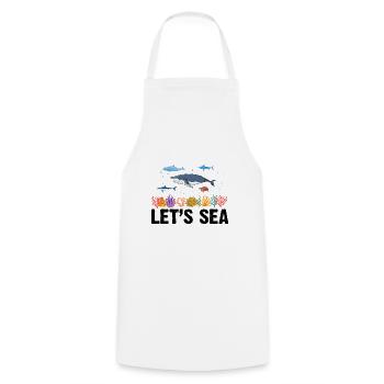 Ocean Sea Marine Biologist Marine Biology Biology - Cooking Apron - white - Front - AI Model Male 185 dark (185cm)